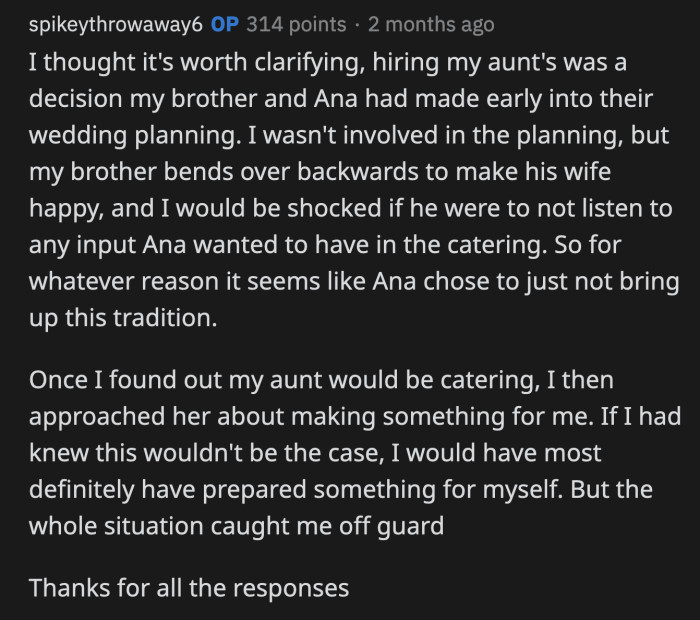 Ana was talking about the last-minute penalty she had to pay OP's aunt for backing out of their contract the night before.