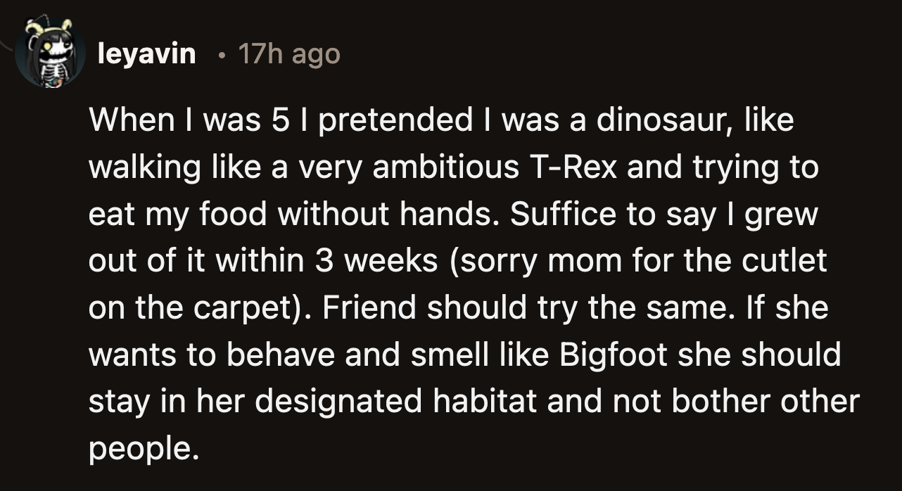 If May insists on maintaining the same habits, she should at least be courteous not to subject a cabin full of people to her smell.