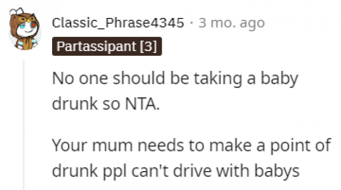 Drunk driving with a baby