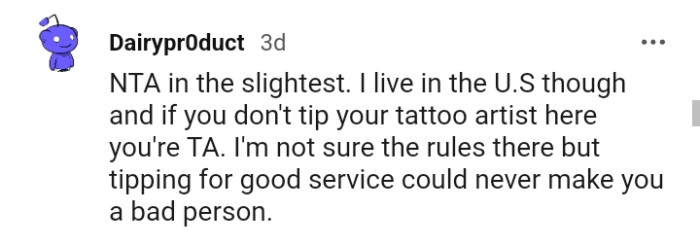 Tipping for good service can never make you a bad person.