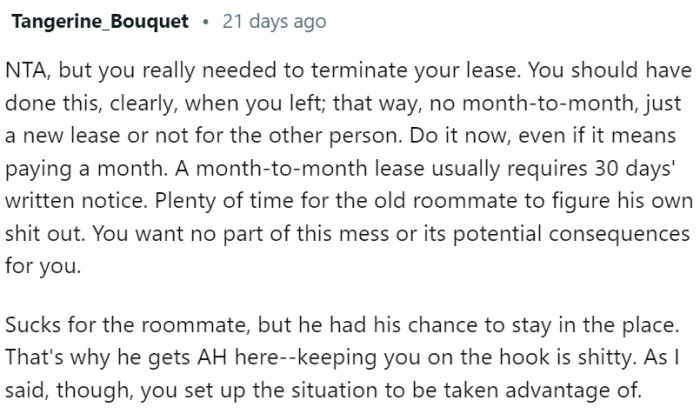 OP should've terminated the lease.