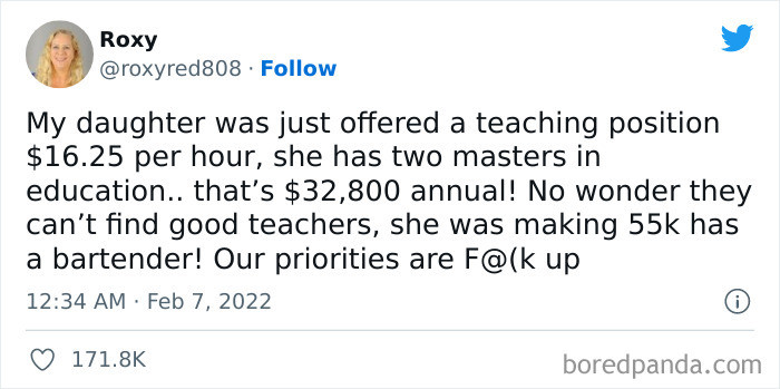 16. Teachers are over-worked, under-appreciated, and definitely under-paid. It's unacceptable.