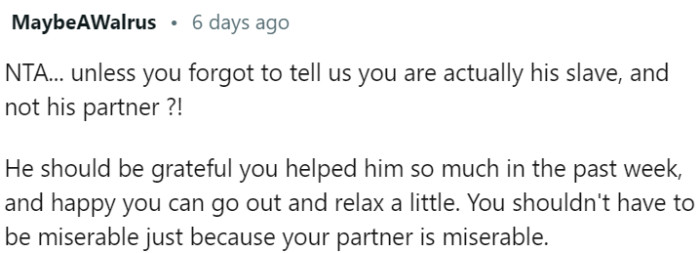 Being supportive does not mean sacrificing your own happiness and freedom