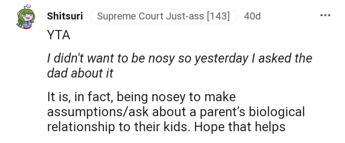 OP Didn't Want to Be Nosy, but Ended Up Being Nosy