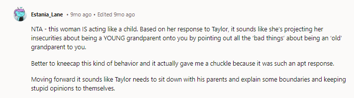 NTA - Why does it have to be a competition if you all love and support your children and grandchild?