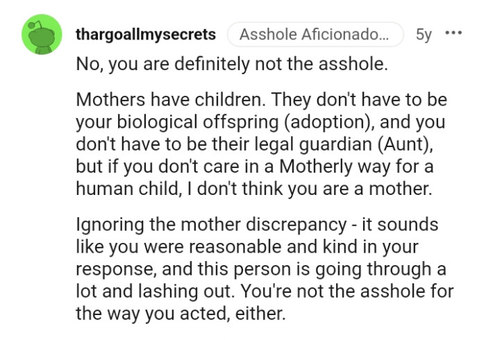 It sounds like the OP was responsible and kind in their response