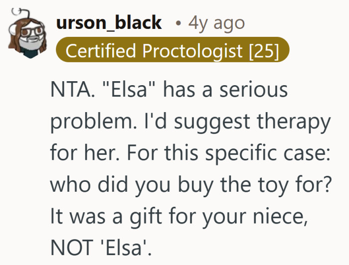 Sometimes the clearest perspective is the most obvious one. Presents usually come with a name attached.