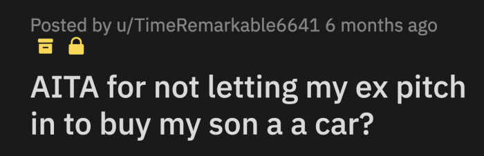 OP Told Her Ex's Sister That His Financial Struggles Weren't Her Problem.