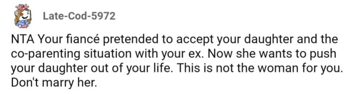 She pretended to be accepting until she got a ring