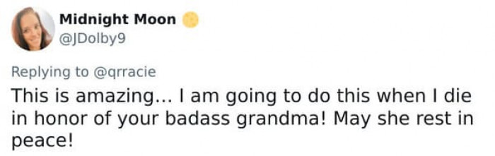 Another person who intends to copy what this iconic grandma did