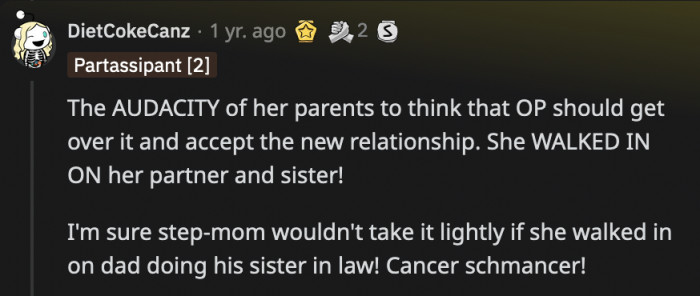 Get over it? Who knew that's the only thing OP needed to move on from being betrayed by the people she loved?