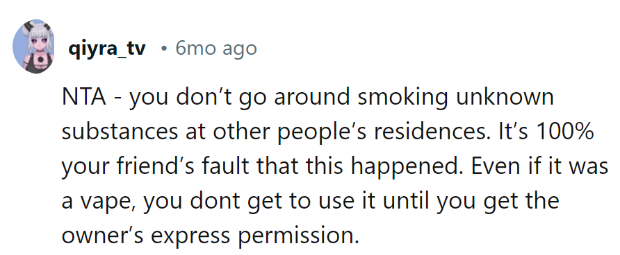 No puffing unknowns at someone else's place.