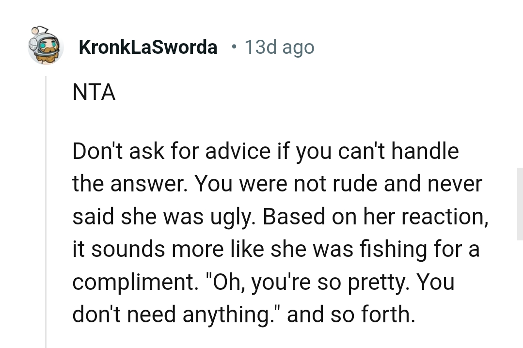 The OP was not rude and never said the SIL was ugly