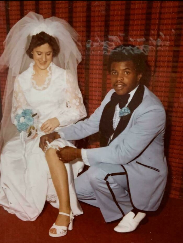"My Mom & Dad On Their Wedding Day In 1978"