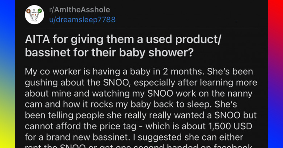 Pregnant Woman Furious After Receiving An Extremely Expensive But Used SNOO Smart Sleeper Bassinet As a Baby Shower Gift