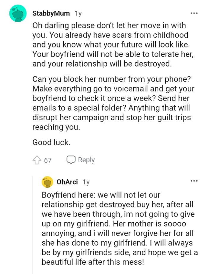 Can the OP block her number from her phone?