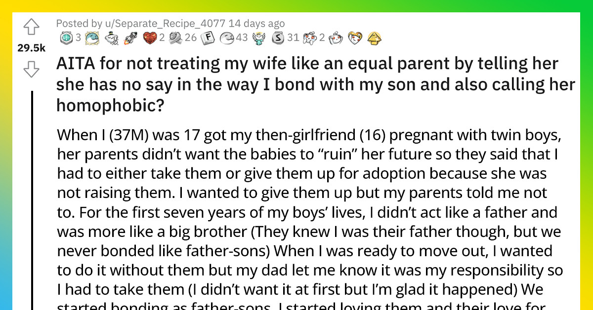 Father of Twins Doesn't See His Wife as an Equal Parent to His Kids and Calls Her Homophobic