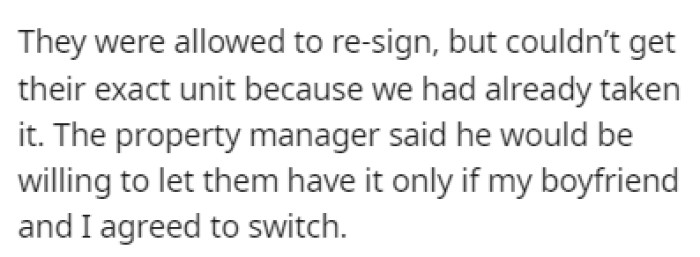 The Evicted Family Was Allowed to Re-sign, but They Couldn't Return to This Apartment Since the Couple Had Already Taken It