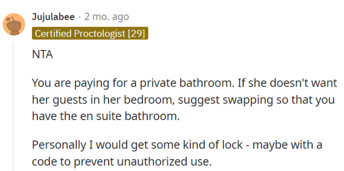 His bathroom, his rules!