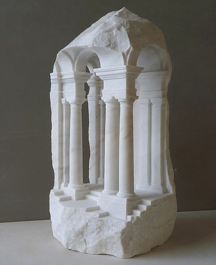 Close view of “Arbulatory Iv” stone artwork, “Remnant Of Kings” theme.