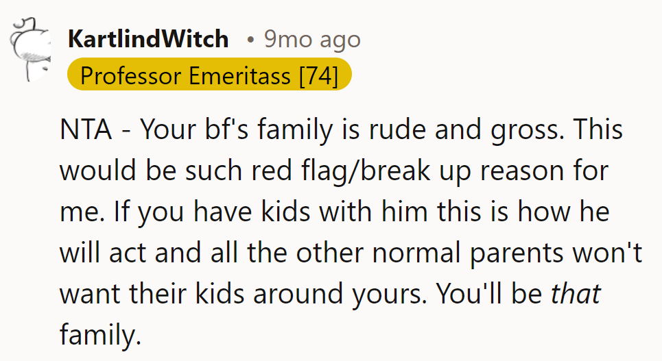 BF's family's pink-eye shindig? It's a red flag rave.