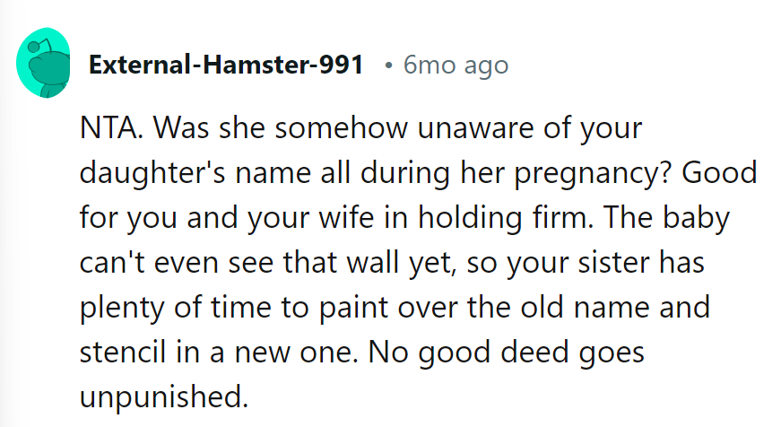 Missed his daughter's name? Kudos for standing firm.