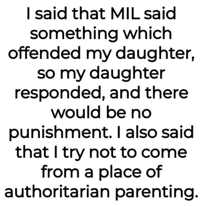 MIL said something that offended her daughter, and she responded