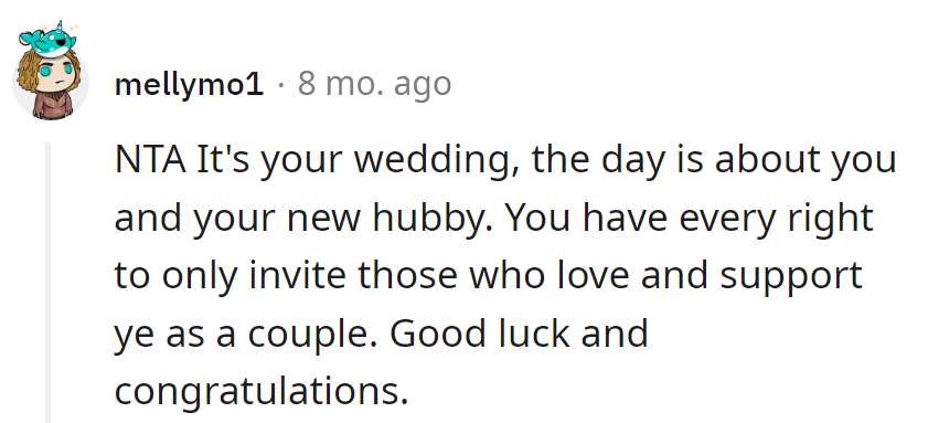 Wedding Day Starring Them and the Hubby, Not a Soap Opera. Invite the Love, Cut the Drama.