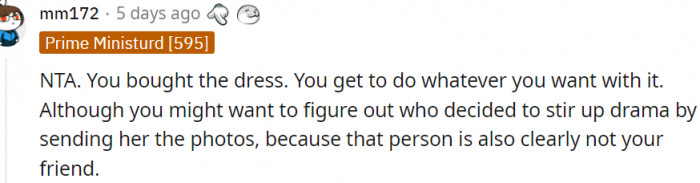 3. You get to do whatever you want with a dress you bought