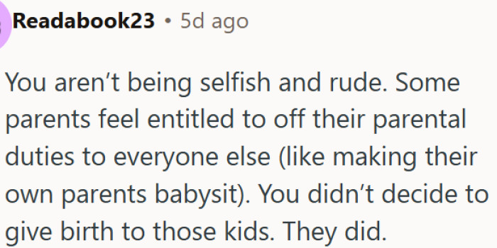 Parents who dump childcare on others are the ones being entitled