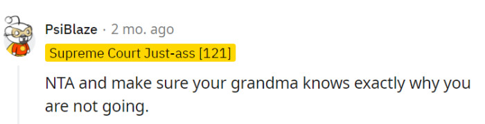Grandma deserves the scoop on why he's a Father's Day no-show—family secrets are best served with honesty.