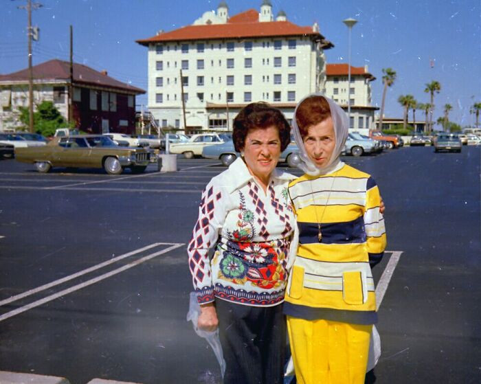 "Elderly Sisters Meet In Florida, 1972"