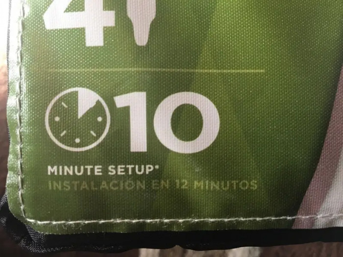 7. Whoever Wrote the 10-Minute Directions for This Tent, Which Takes Two Extra Minutes to Set Up If You Speak Spanish