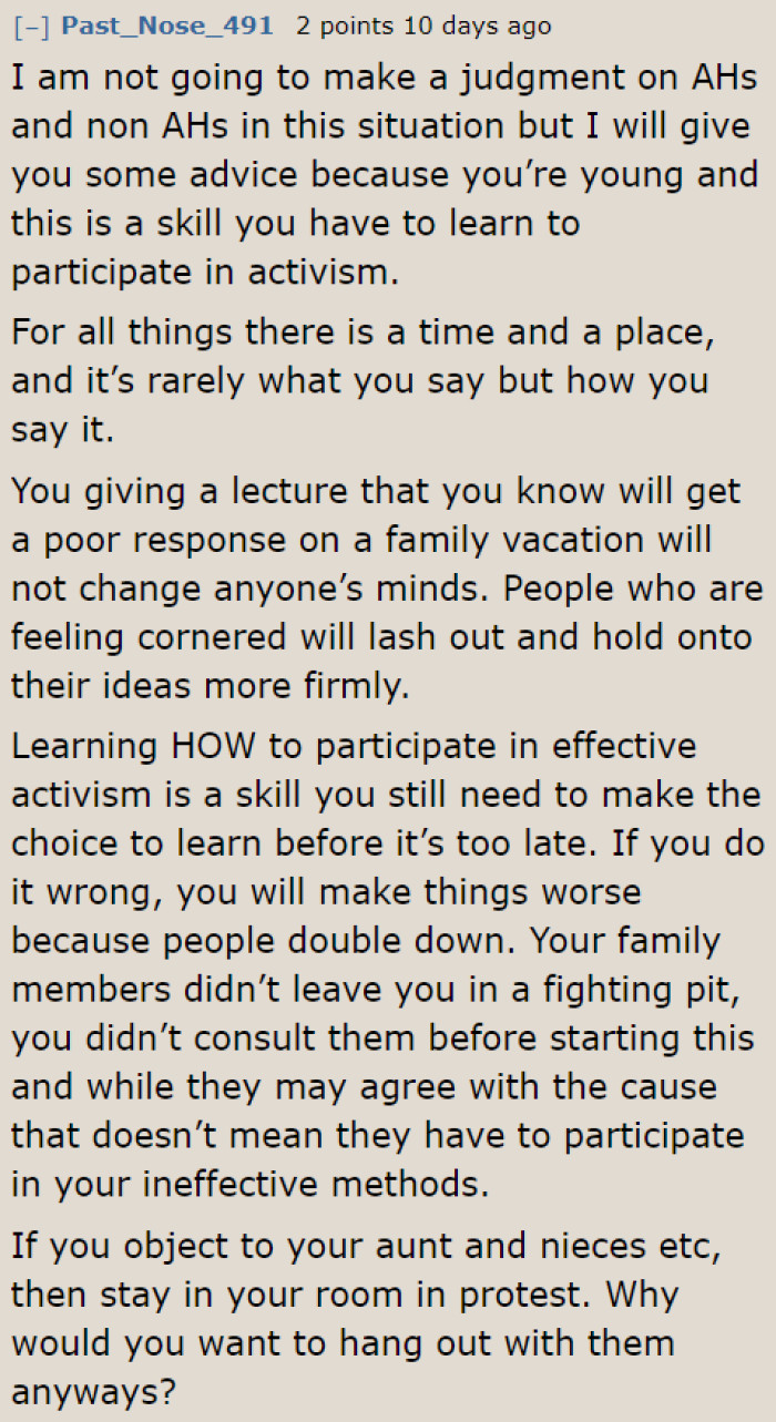 Concerned Redditor Educates the OP on Activism.