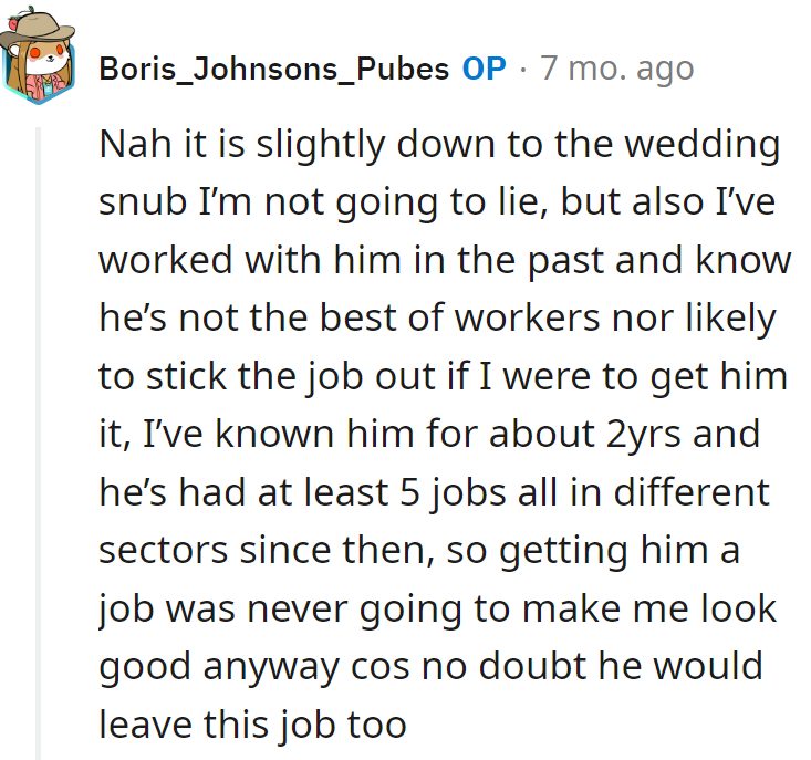 Job-hopping resume? Giving him a reference is like endorsing a revolving door.