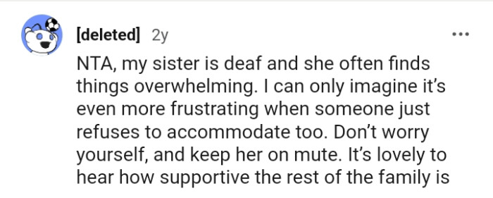 It's lovely to hear how supportive the rest of the family is