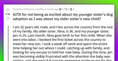 Sister Gets Jealous When Her Brother Doesn't Get As Excited About Her New Pup As He Was With Their Newborn Nephew