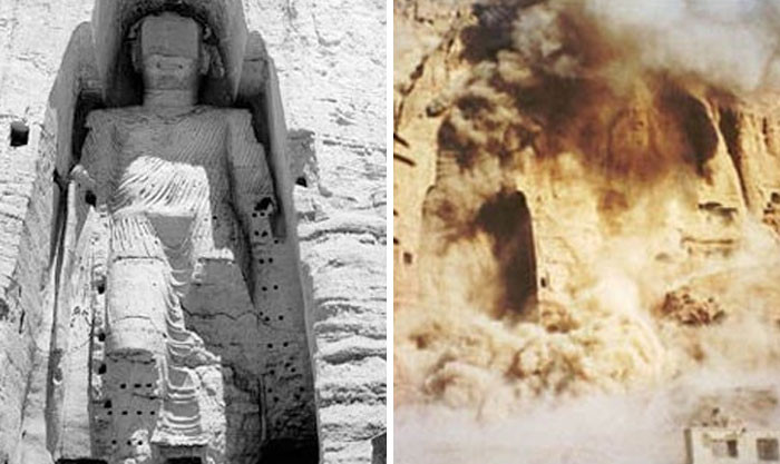 "Before And After Of The Buddhas In Afghanistan, Look How Large They Were"