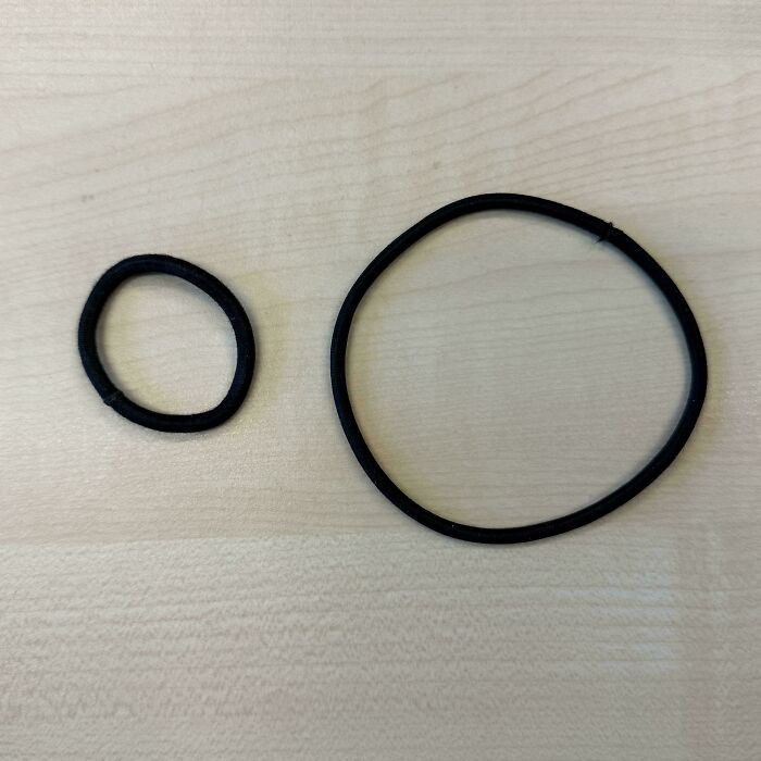 "Difference Between A New Hair Tie And One I Have Used For 19 Years"