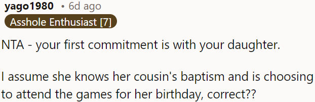 OP is not wrong; her priority is her daughter.