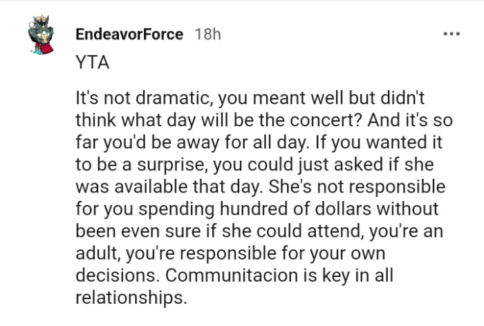 You are responsible for your own decisions