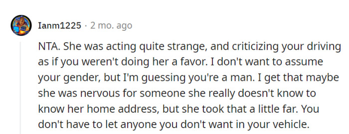 It's not about gender; it's about comfort and courtesy.