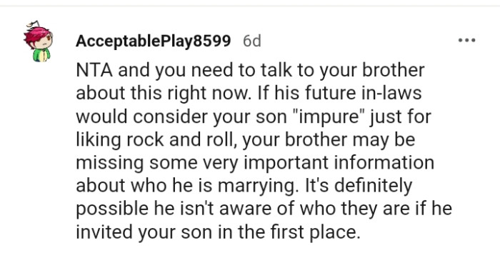 You need to talk to your brother about this