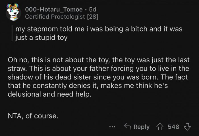 The father is delusional and needs help.