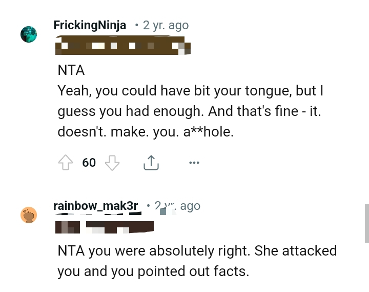 The Cousin Attacked the OP, and the Facts Were Pointed Out