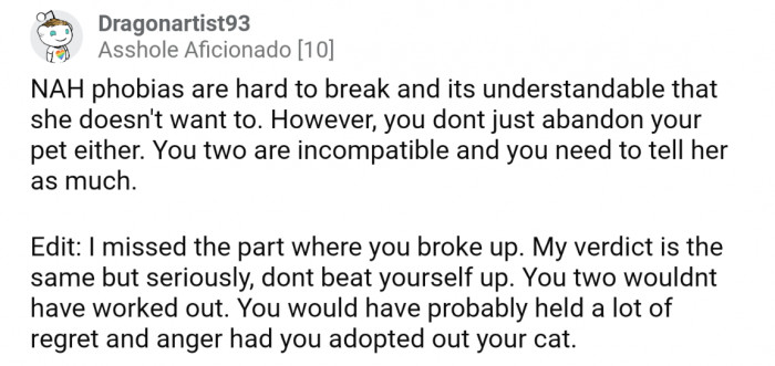 Both were in a really difficult spot, and it's ultimately *for the best* that they broke up