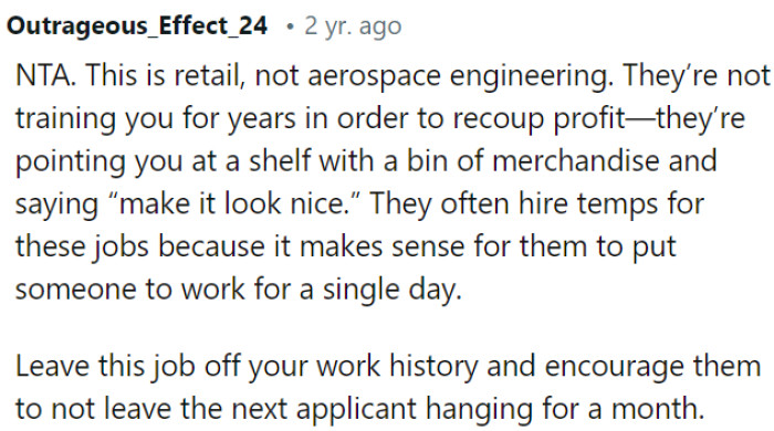 This is retail, not a complex engineering job.