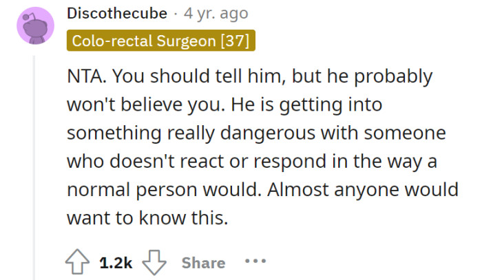 One way or another, he deserves to know.