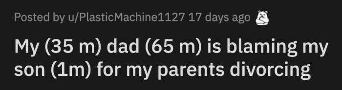 He conveniently leaves out that the ultimatum was brought about by their drug addiction