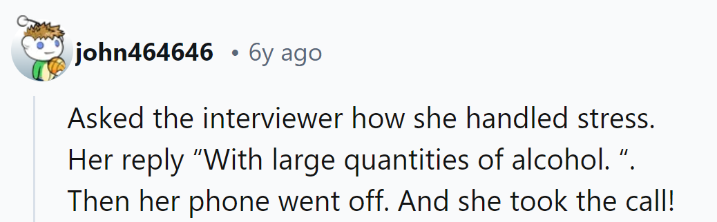 Asked about stress, she said,